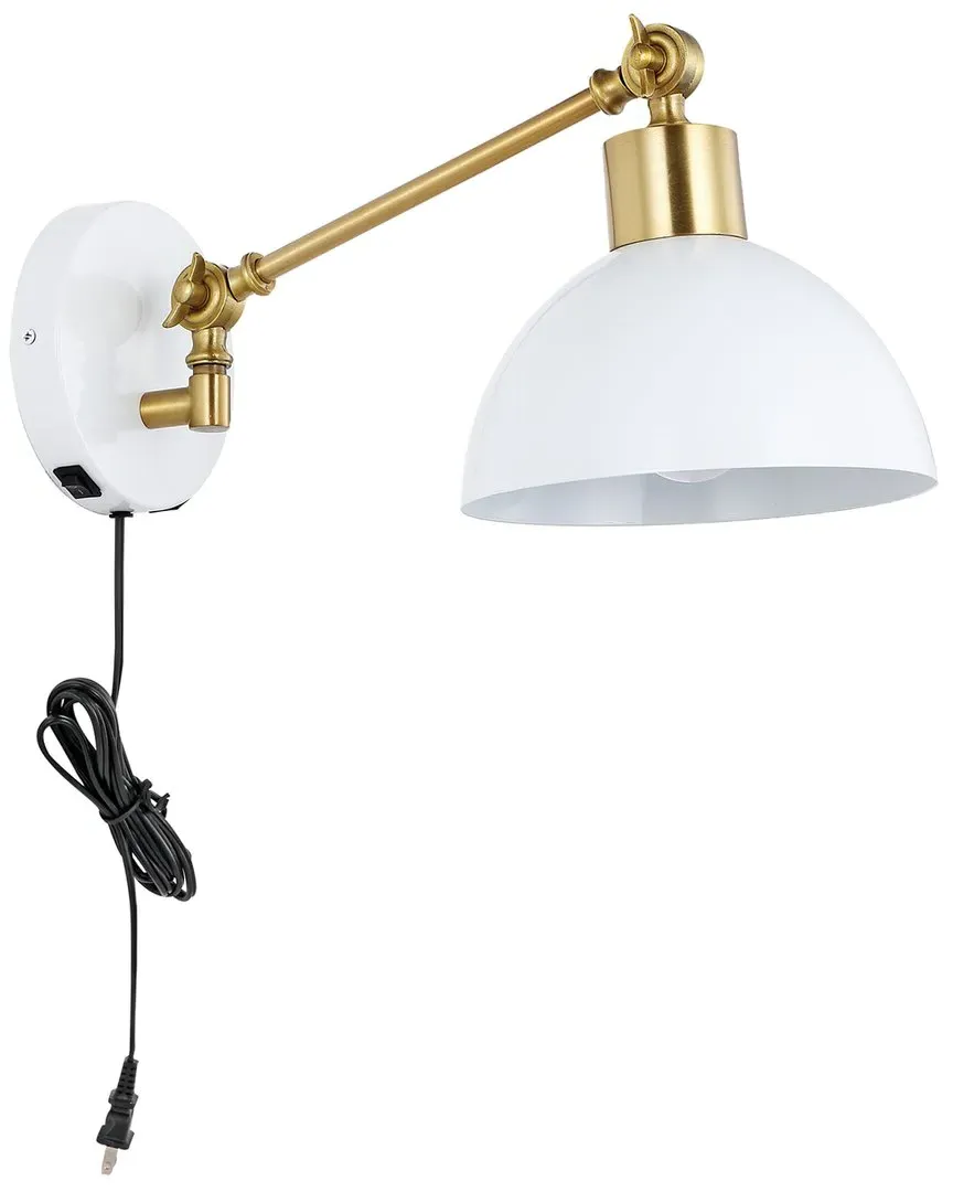 Lisa 18in LED Sconce with USB Charging Port - White, Iron