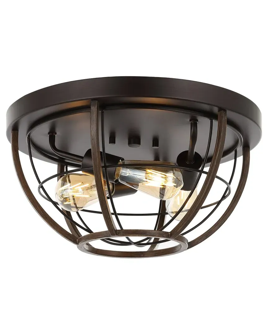 Lyla 3-Light Flush Mount - Dark Brown, Iron