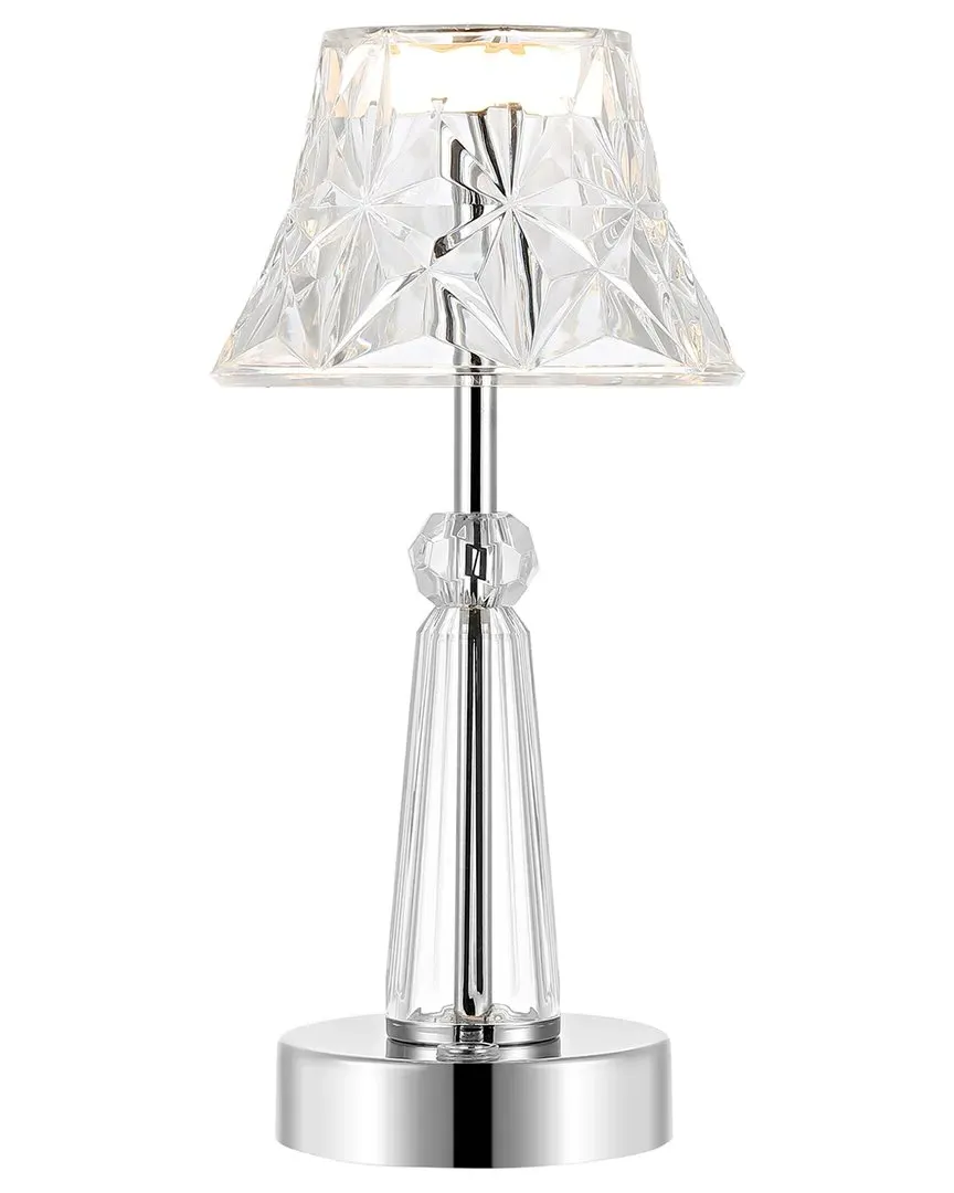 Madelyn 11In Bohemian Acrylic Rechargeable LED Table Lamp - Clear image