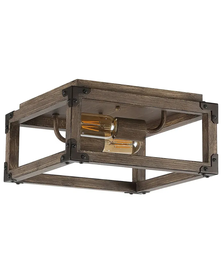 Magnolia 2-Light LED Flush Mount - Brown, Iron