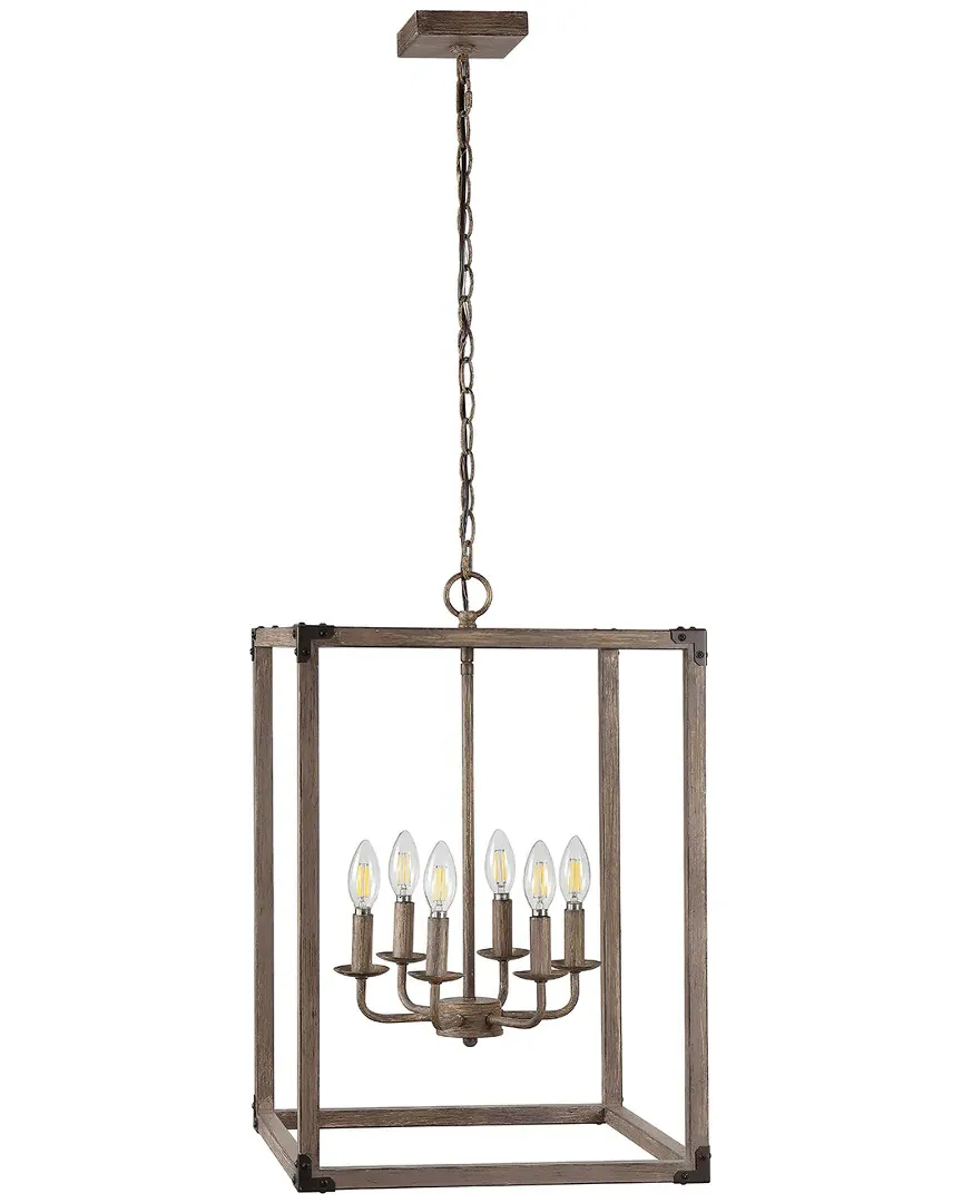 Magnolia 6-Light Adjustable LED Pendant - Brown, Iron