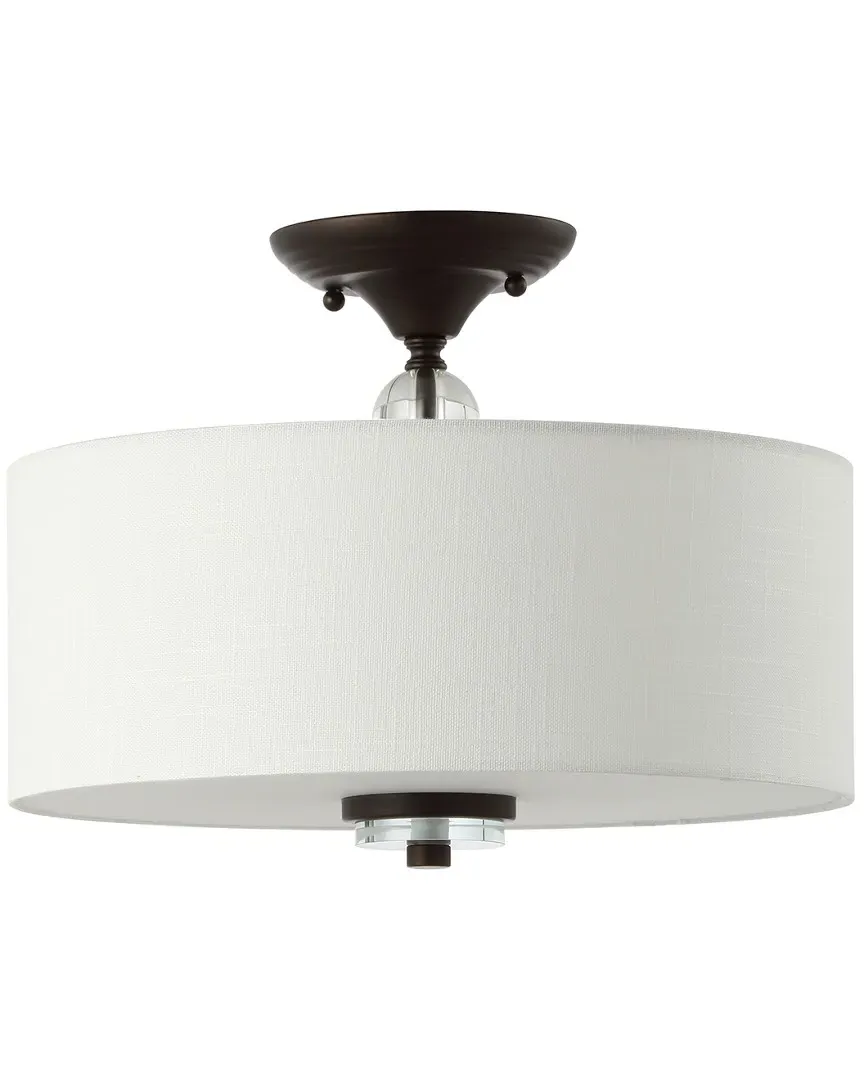 Marc 15in LED Semi-Flush Mount with Crystal - Oil Rubbed Bronze