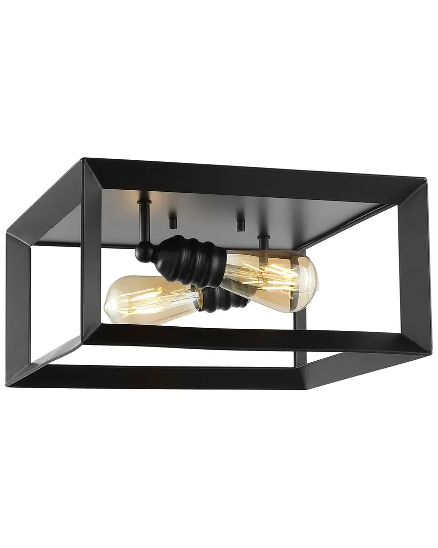 Marfa Square 2-Light Flush Mount Ceiling Light - Bronze, Iron