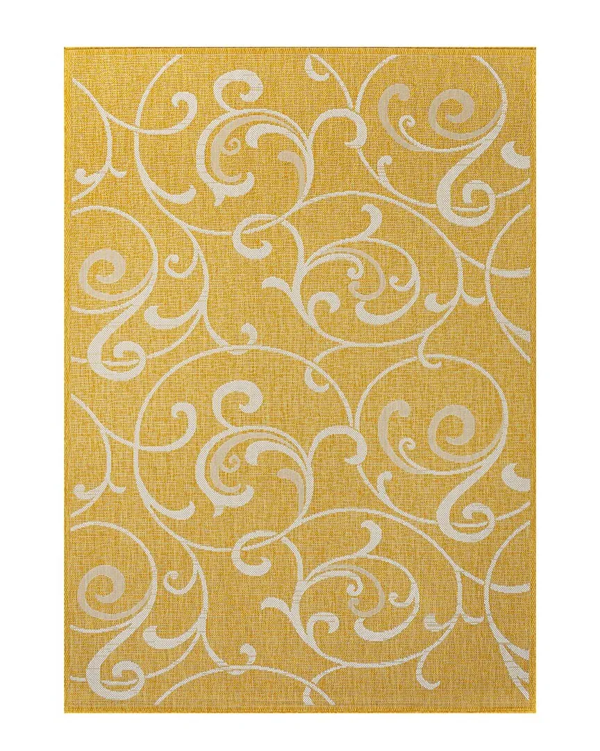 Maribel All-Over Scroll Indoor/Outdoor Area Rug - Yellow image