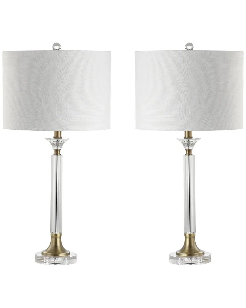 Mark Set of 2 Crystal & Metal LED Table Lamps - Brass Gold