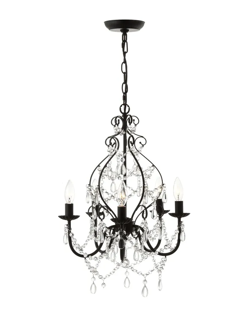 Maura 5-Light Crystal Chandelier - Black, Metal image