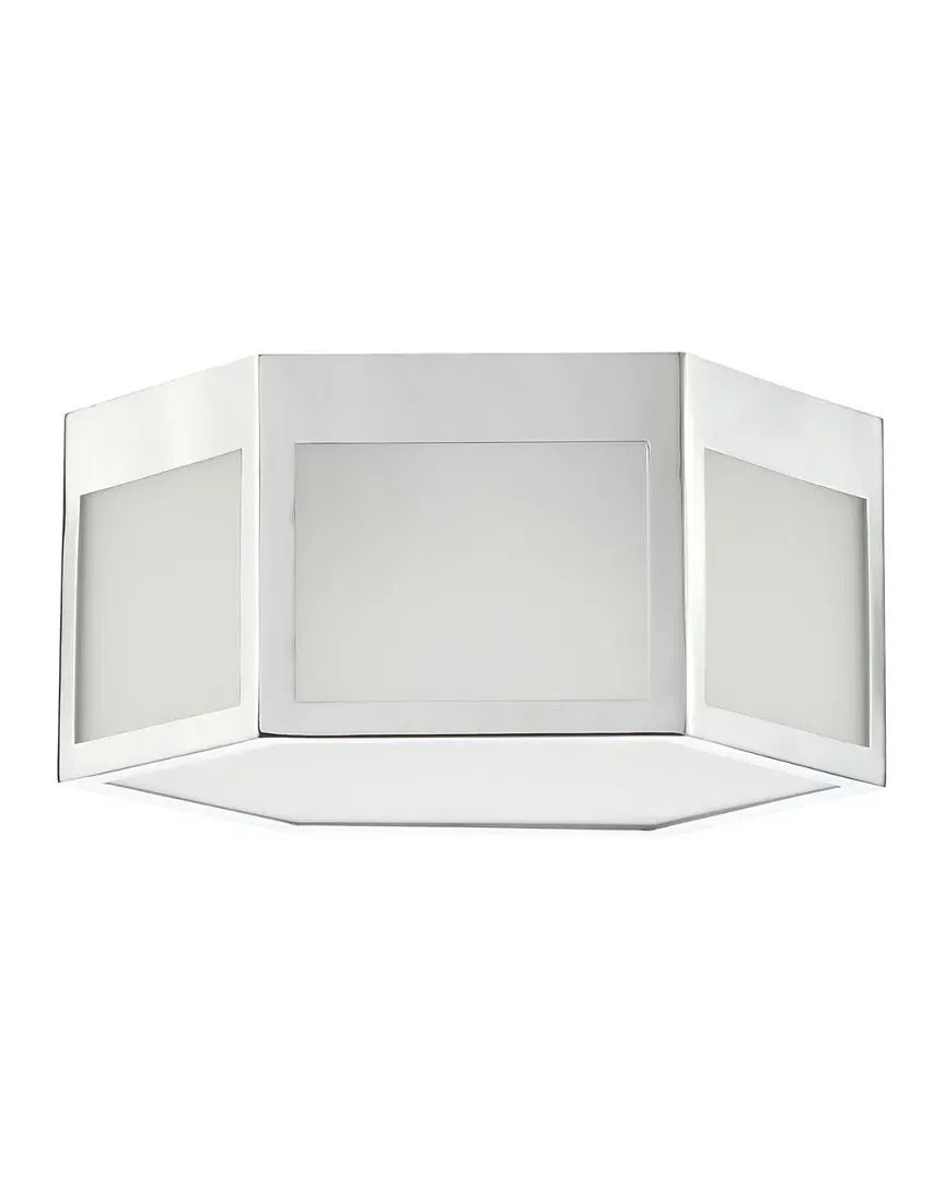 Minimo Hexagon LED Flush Mount - Silver, Metal