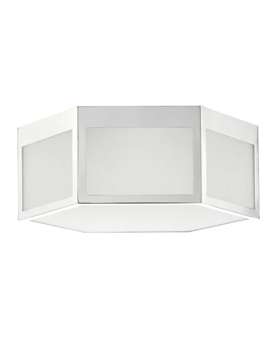 Moderno Hexagon LED Flush Mount - Silver, Metal image