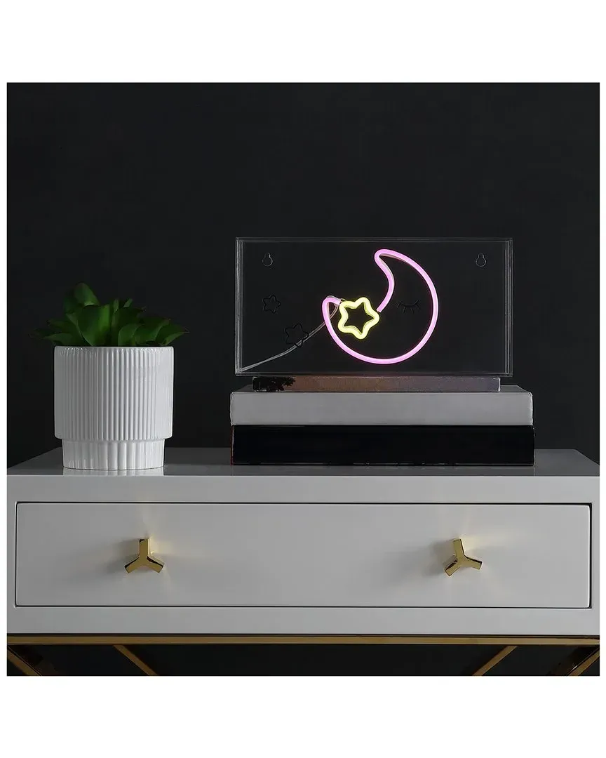 Moon Acrylic Box USB LED Neon Light - Pink
