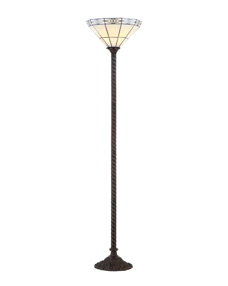 Moore Tiffany-Style Torchiere Floor Lamp - Seashell, Chrome