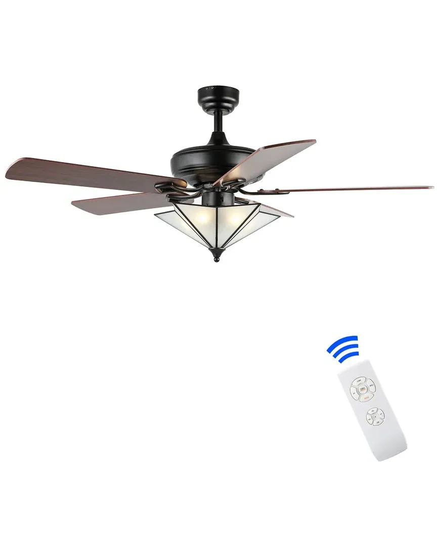 Moravia 52in Star Shade LED Ceiling Fan with Remote - Black