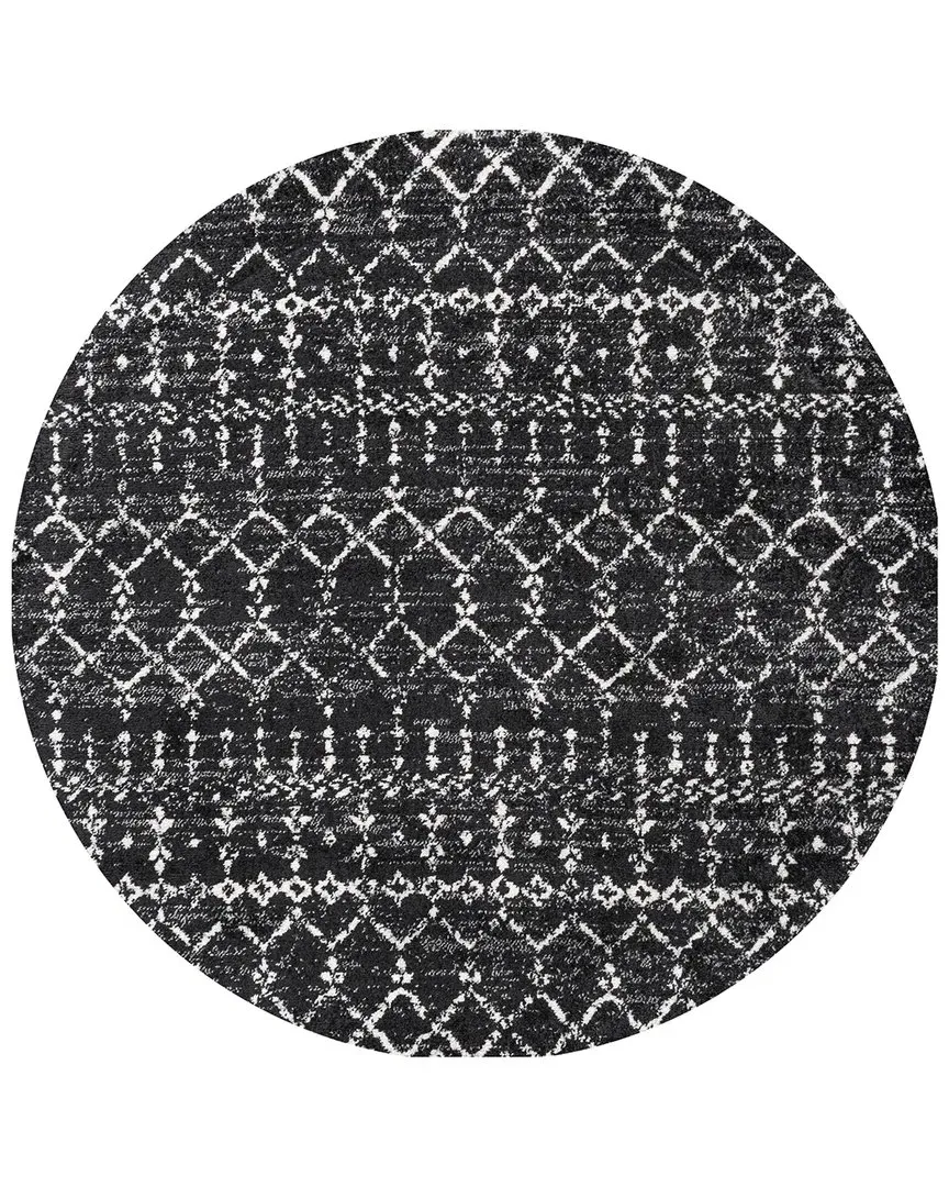 Moroccan Hype Diamond Area Rug - Black, Polypropylene image