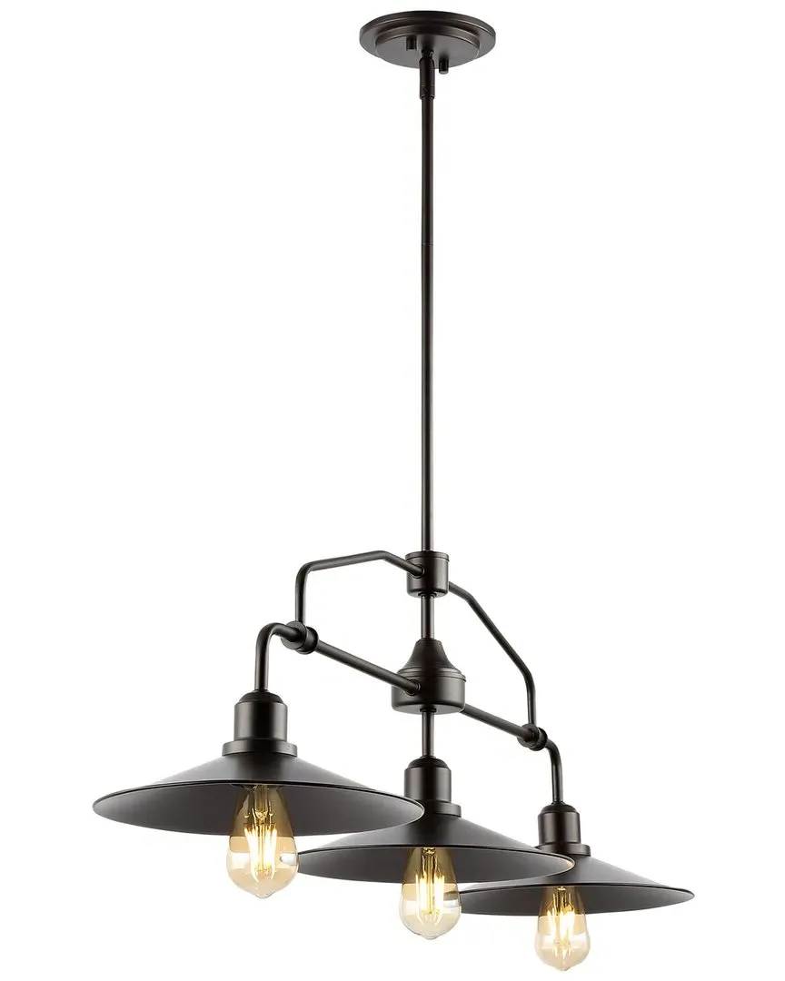 Nathan 38In 3-Light Industrial Farmhouse Linear LED Pendant - Bronze image