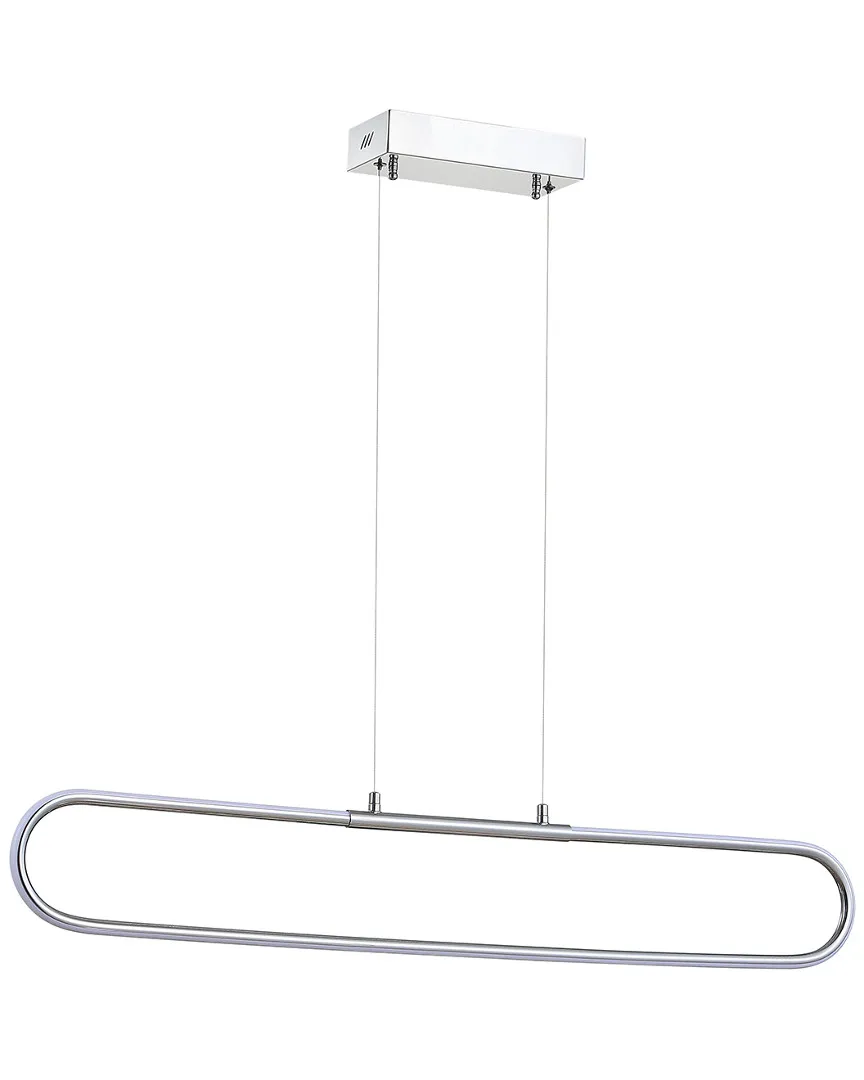 Ned 39in Dimmable LED Metal Linear Pendant - Chrome