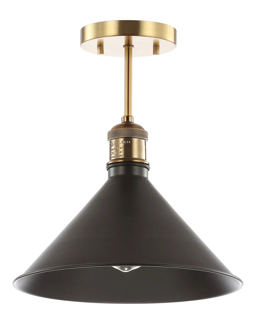 Nick 11in Metal LED Semi-Flush Mount - Bronze image
