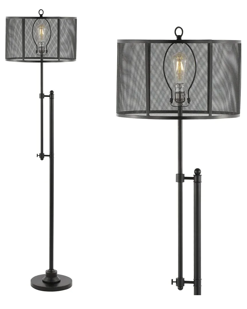 Noah 64in Height-Adjustable LED Floor Lamp - Black, Iron image