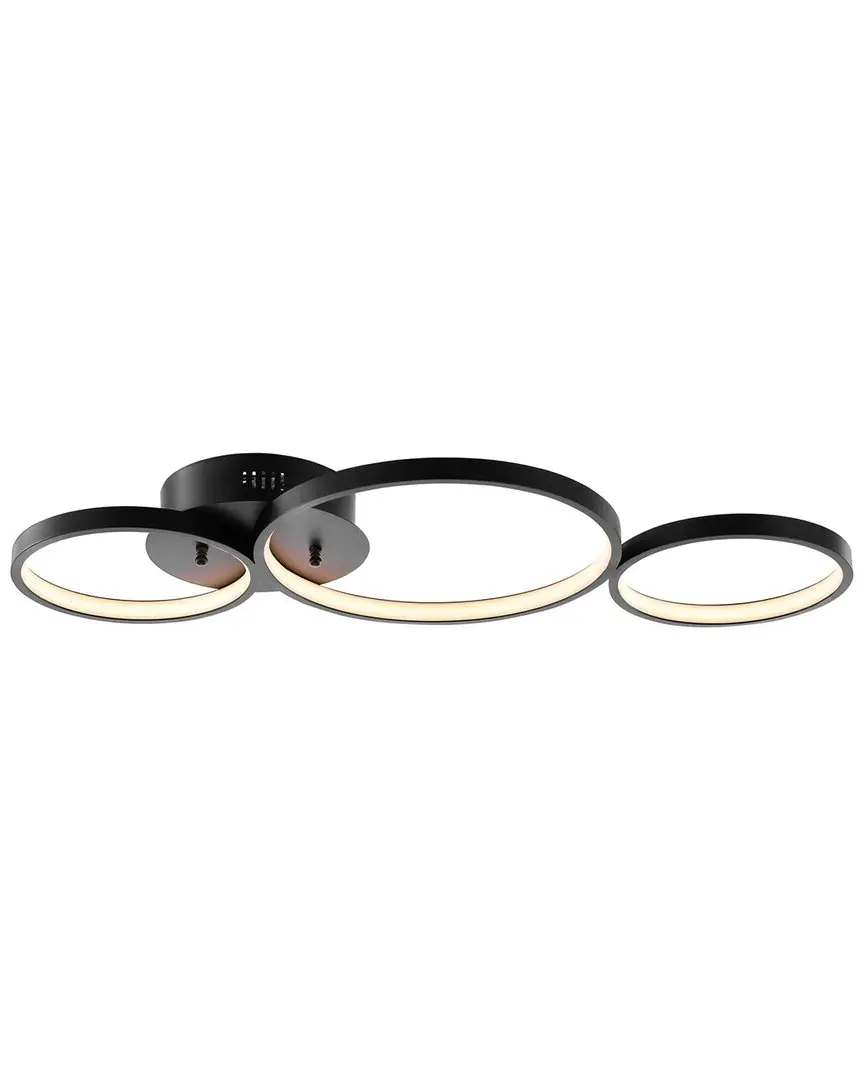 Nube 3-Light LED Flush Mount - Black, Metal