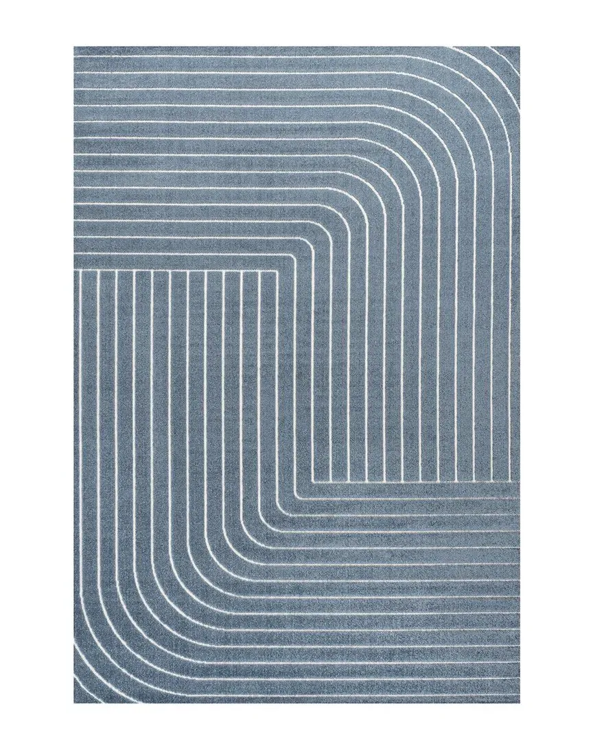 Odense High-Low Geometric Indoor/Outdoor Area Rug - Blue image
