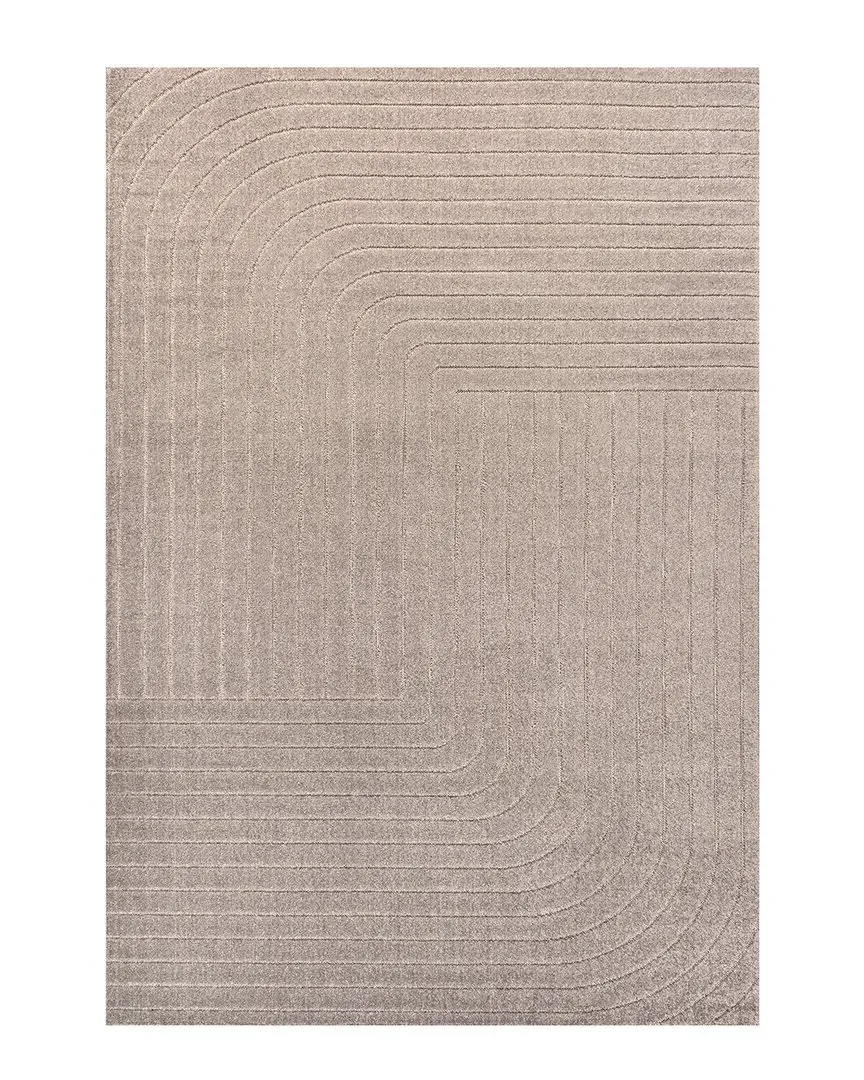 Odense High-Low Geometric Indoor/Outdoor Area Rug - Taupe