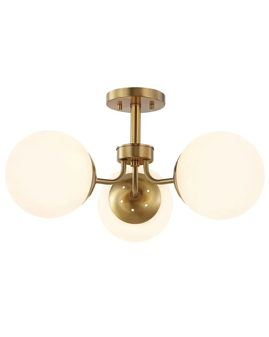 Olivier 3-Light Semi Flush Mount Ceiling Light - Brass image