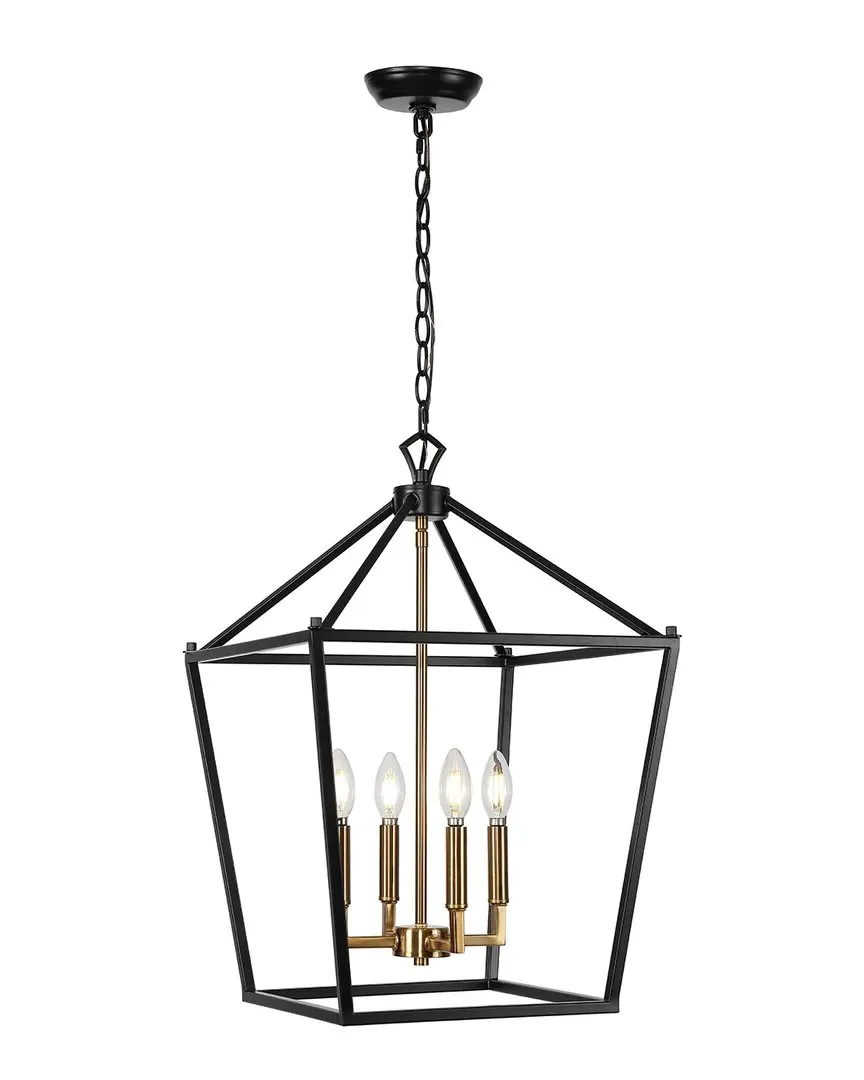 Pagoda 16 4 Bulb Lantern Metal LED Pendant - Bronze image