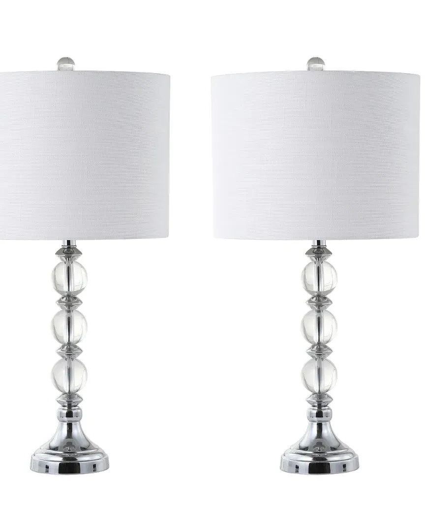 Paul Set of 2 Crystal & Metal LED Table Lamps - Chrome image