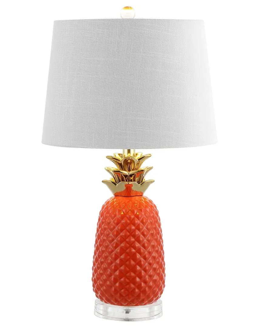 Pineapple 23in Ceramic LED Table Lamp - Orange image