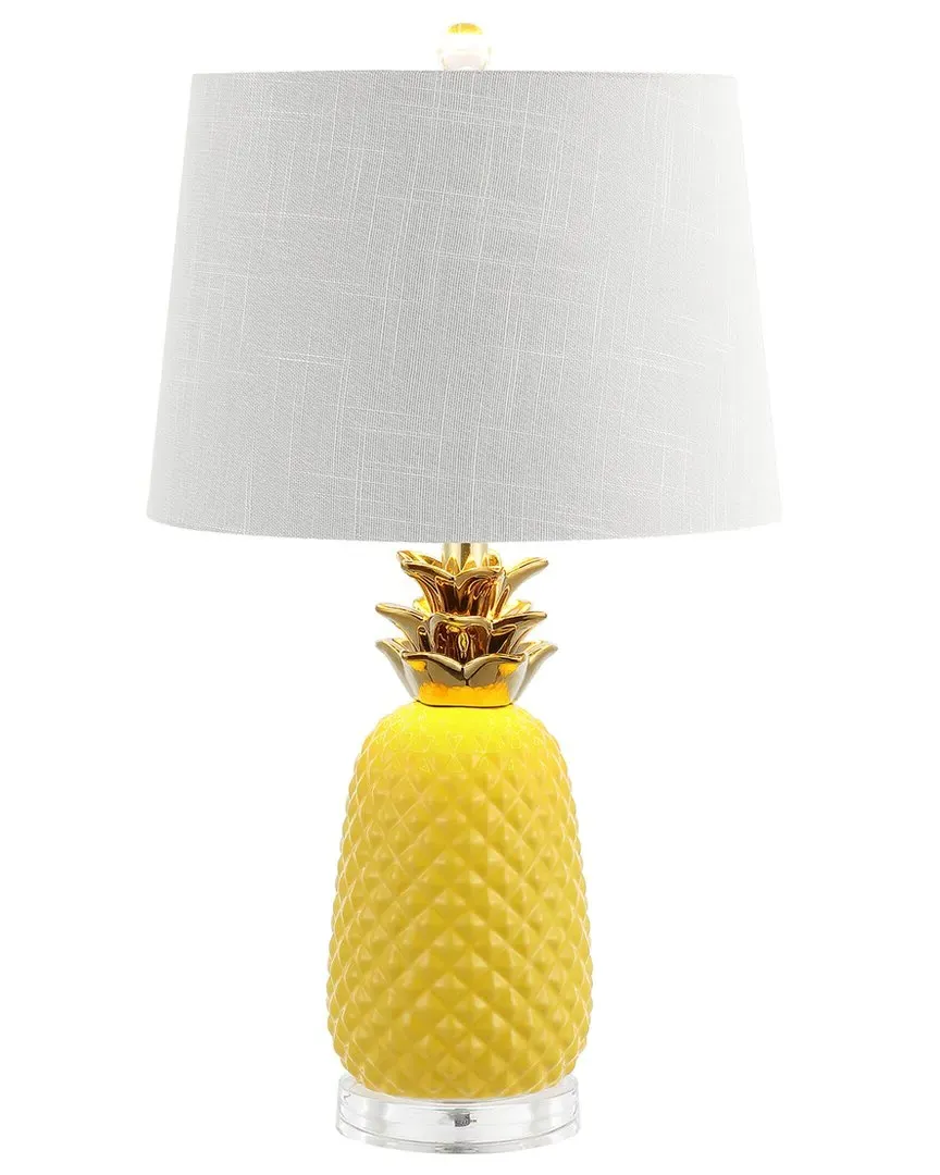 Pineapple 23in Ceramic LED Table Lamp - Yellow