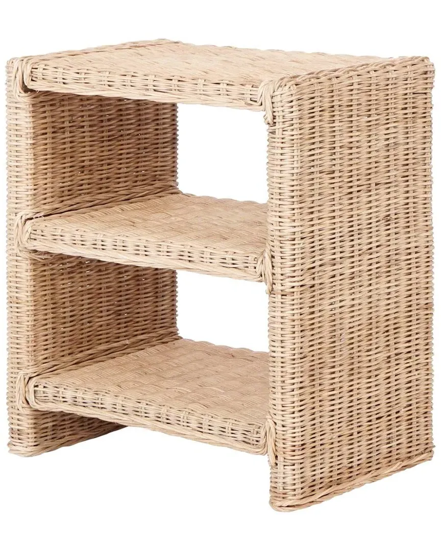 Praerie 3 Tier End Table - Brown, Rattan & Wood image