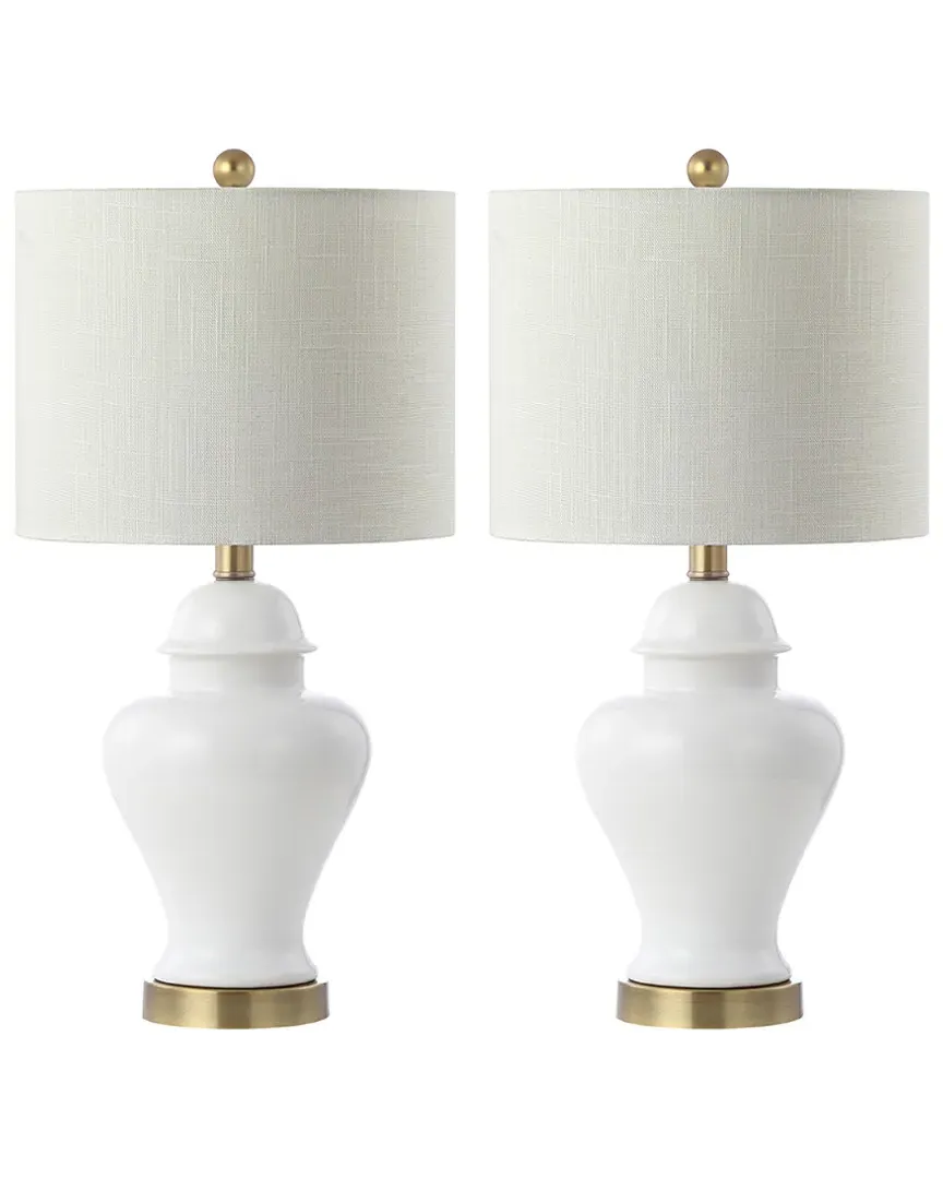 Qin Ginger Jar Table Lamp with LED - White, Ceramic