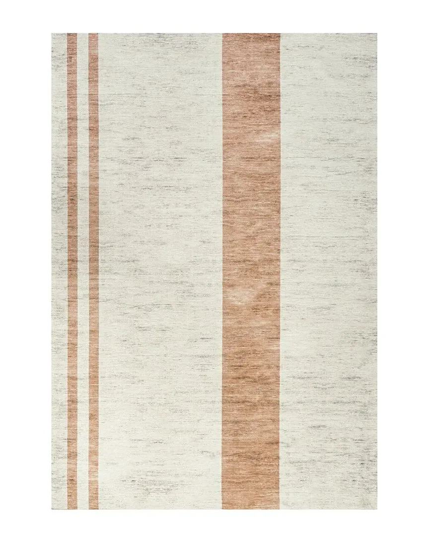 Raita Distressed Stripe Machine-Washable Rug - Ivory image