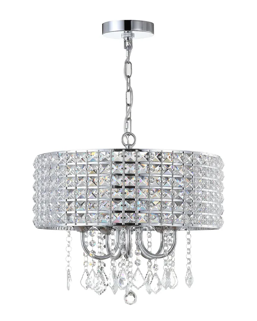 Reese 17in Drop Pendant Light - Chrome, Metal Crystal