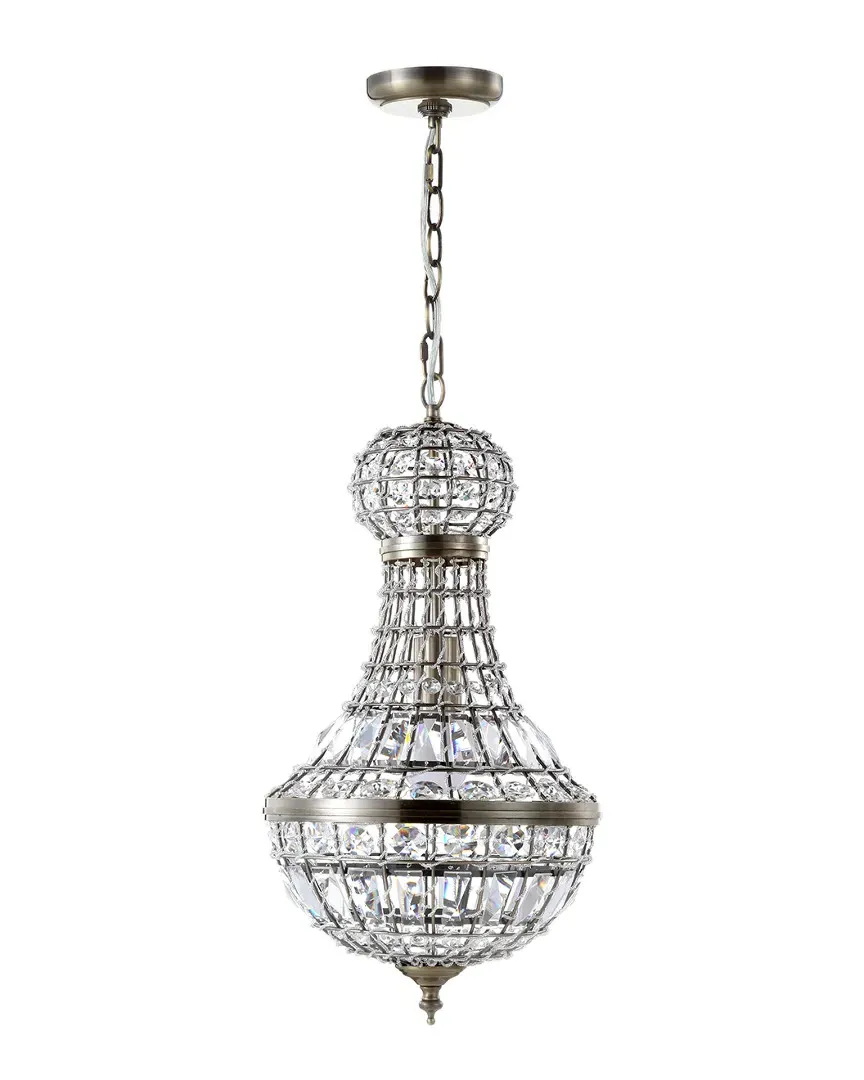 Regina 10in Crystal Empire LED Chandelier - Antique Brass image
