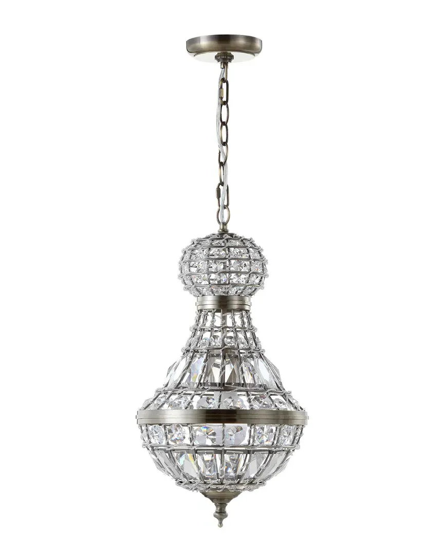 Regina 12in Crystal Empire LED Chandelier - Antique Brass