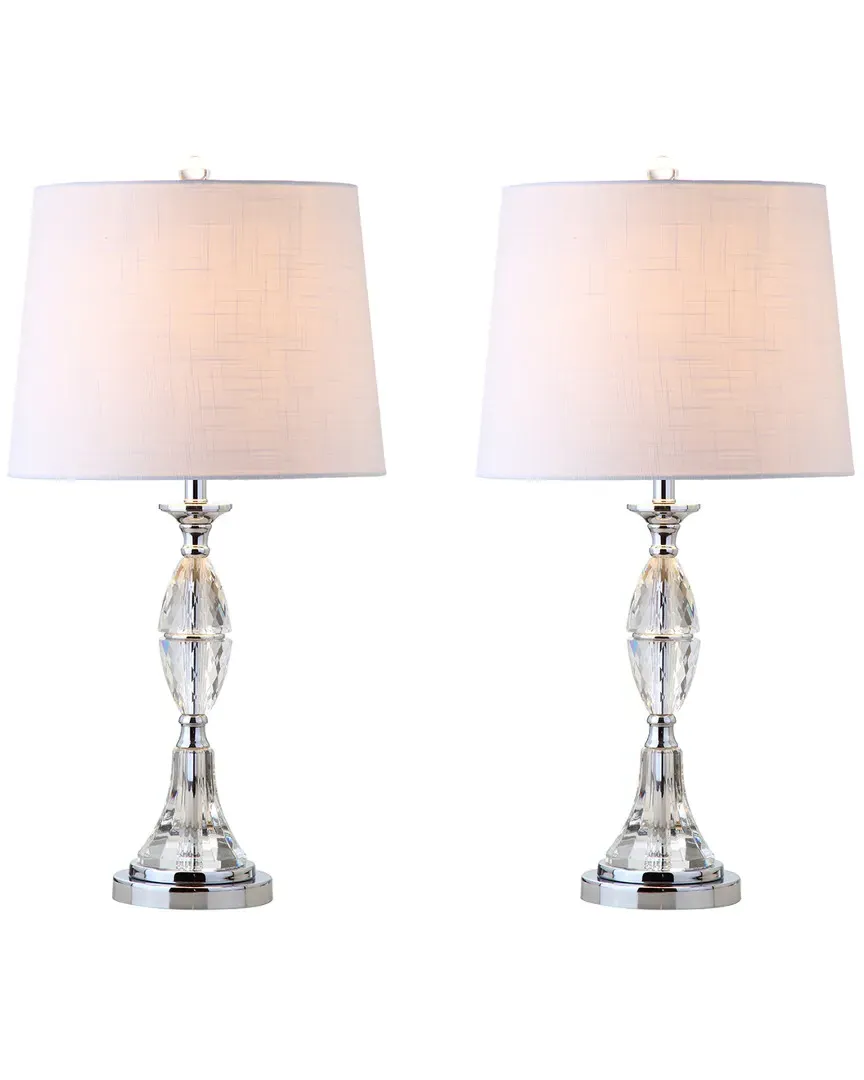 Reid Set of 2 Table Lamps - Crystal, Chrome