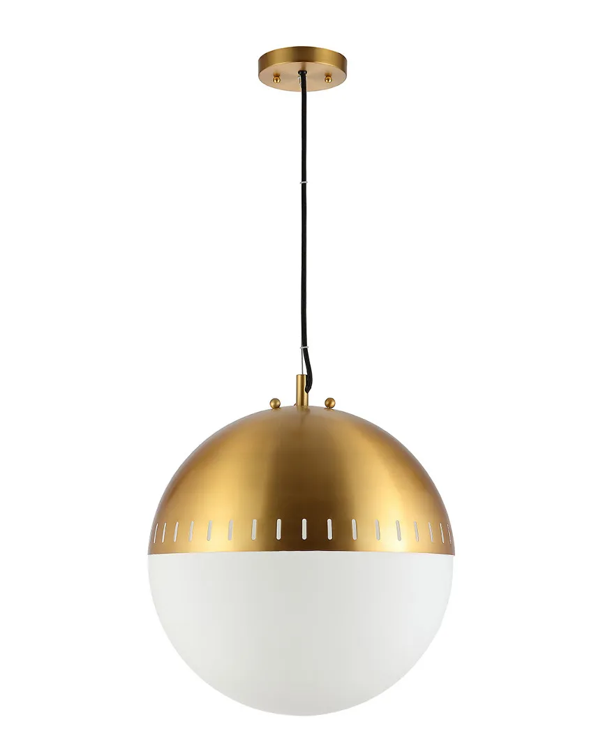 Remy 15.75in Adjustable Globe LED Pendant - Brass Gold, Glass