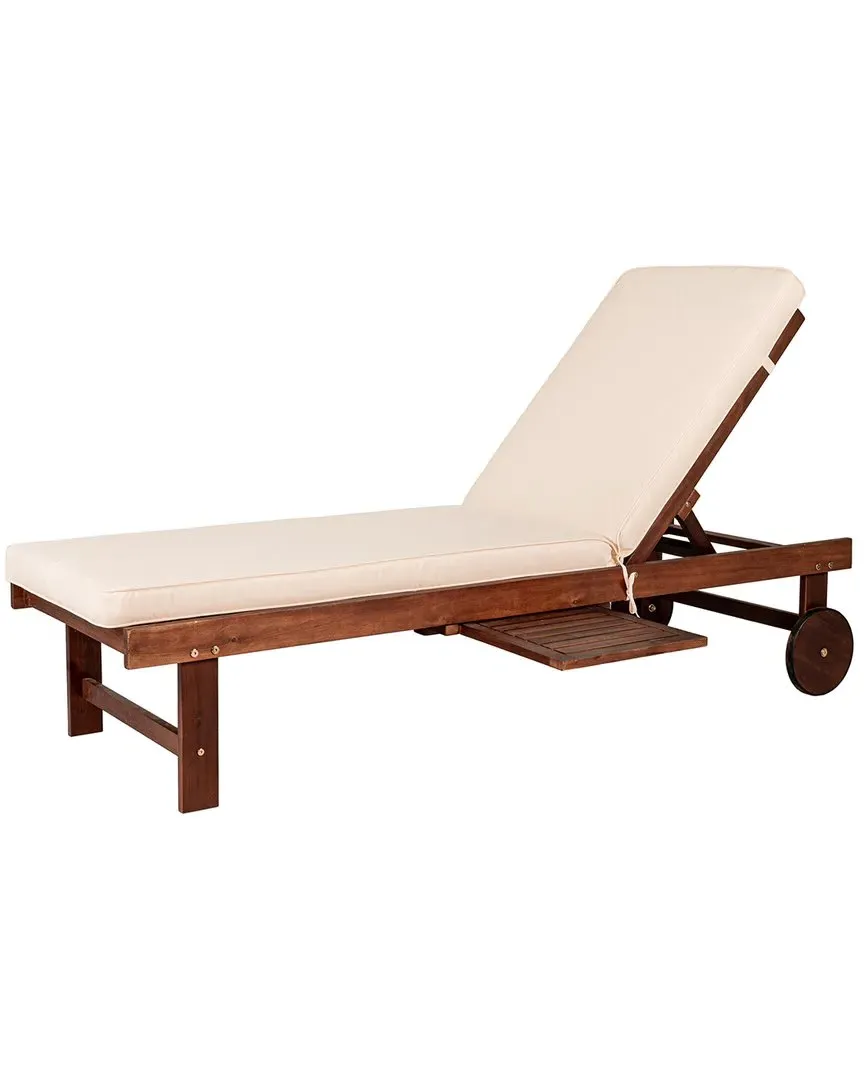 Seabrook Outdoor Lounger with Cushion - Brown, Acacia image