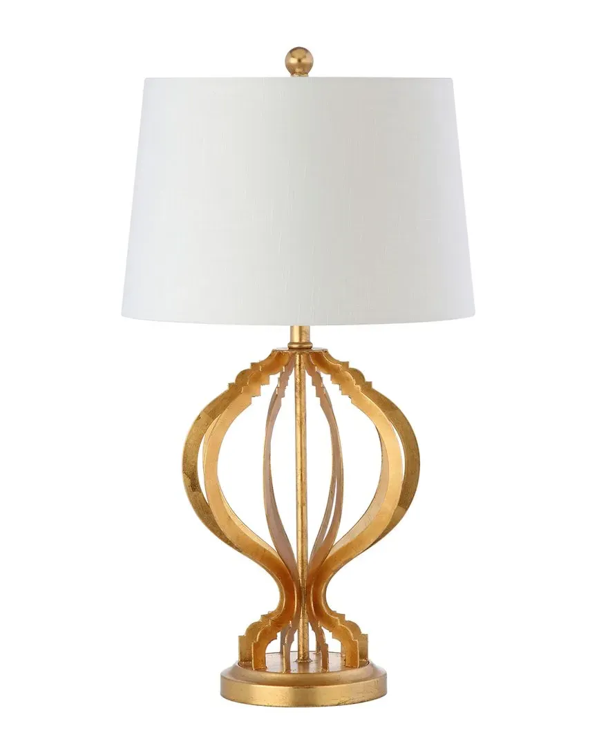 Sebastian Metal Trellis LED Table Lamp - Gold Leaf