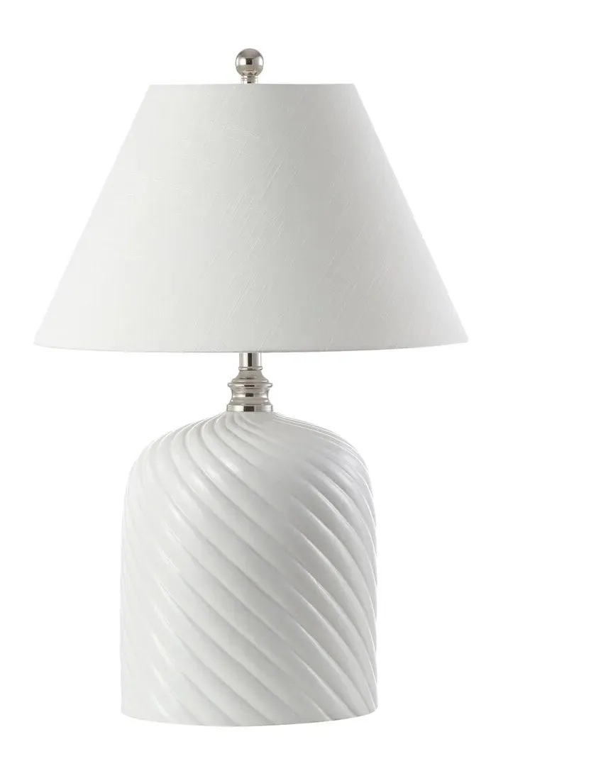 Serge Swirl Ceramic Table Lamp with LED - White