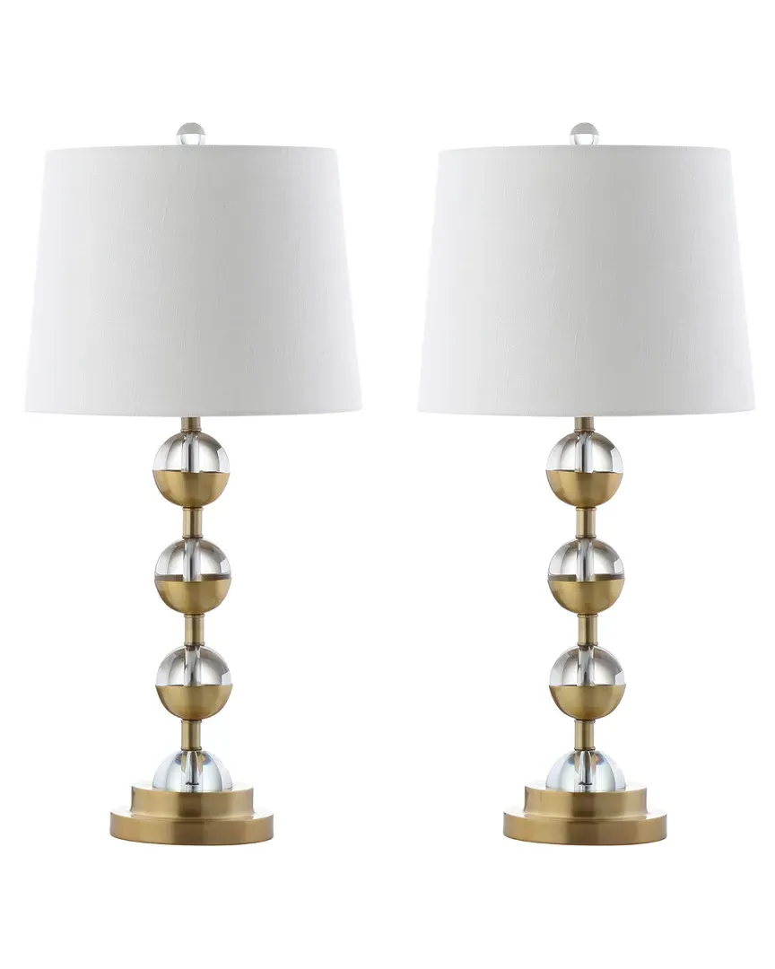 Set of 2 Avery 27.5in Crystal LED Table Lamps - Brass