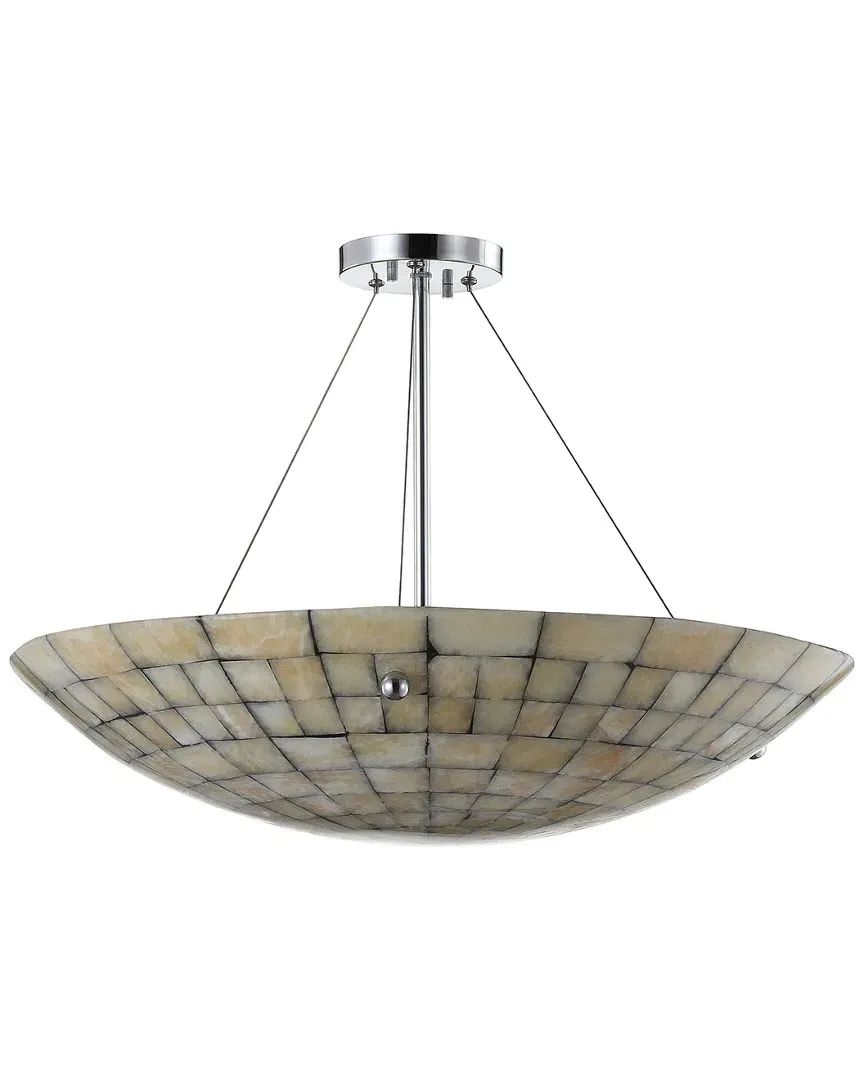 Sheila 24in Marble Metal LED Pendant - Cream, Chrome