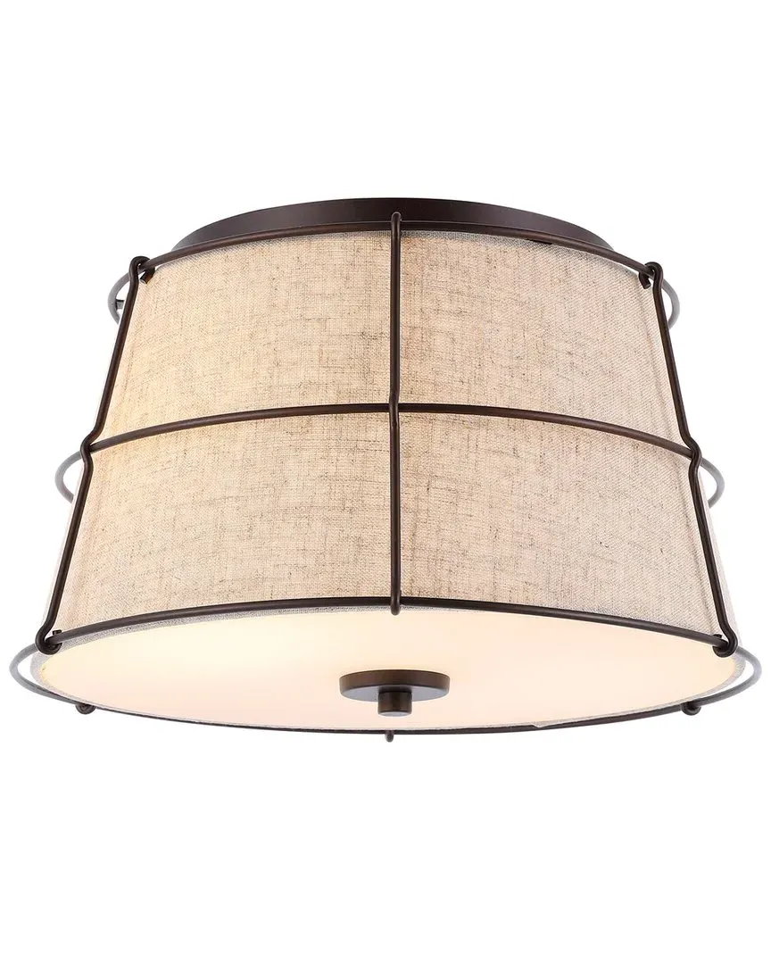 Silas 2-Light Flush Mount - Light Brown, Iron