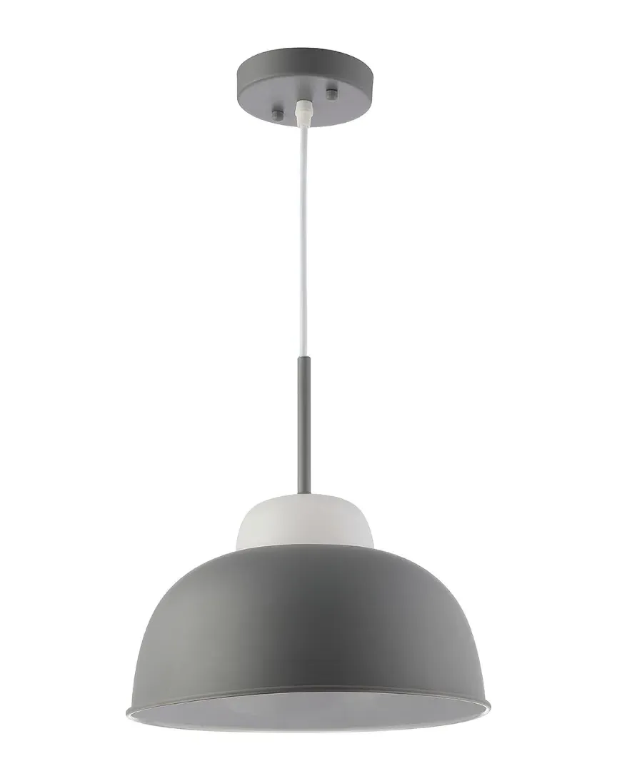 Simon 12in Adjustable Metal Glass LED Pendant - Grey image