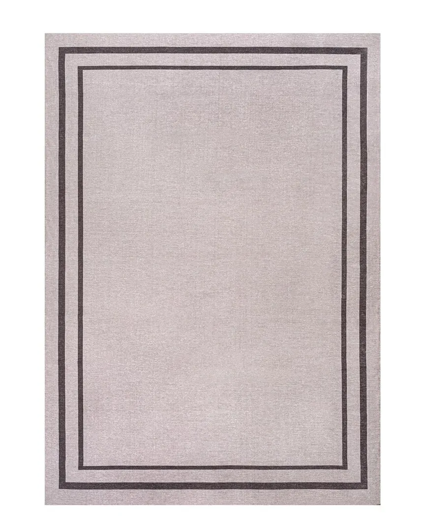 Sloane 2-Stripe Border Washable Area Rug - Purple, Chenille