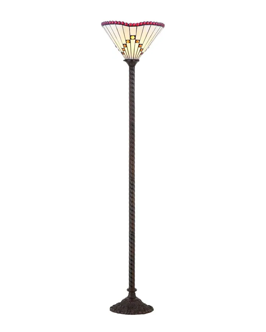 Smith Tiffany-Style Torchiere Floor Lamp - Seashell, Chrome