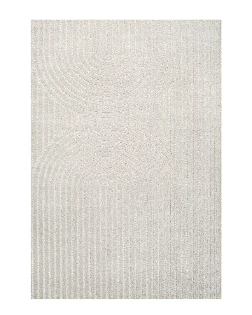 Sofia High-Low Arch Stripe Indoor/Outdoor Area Rug - Ivory