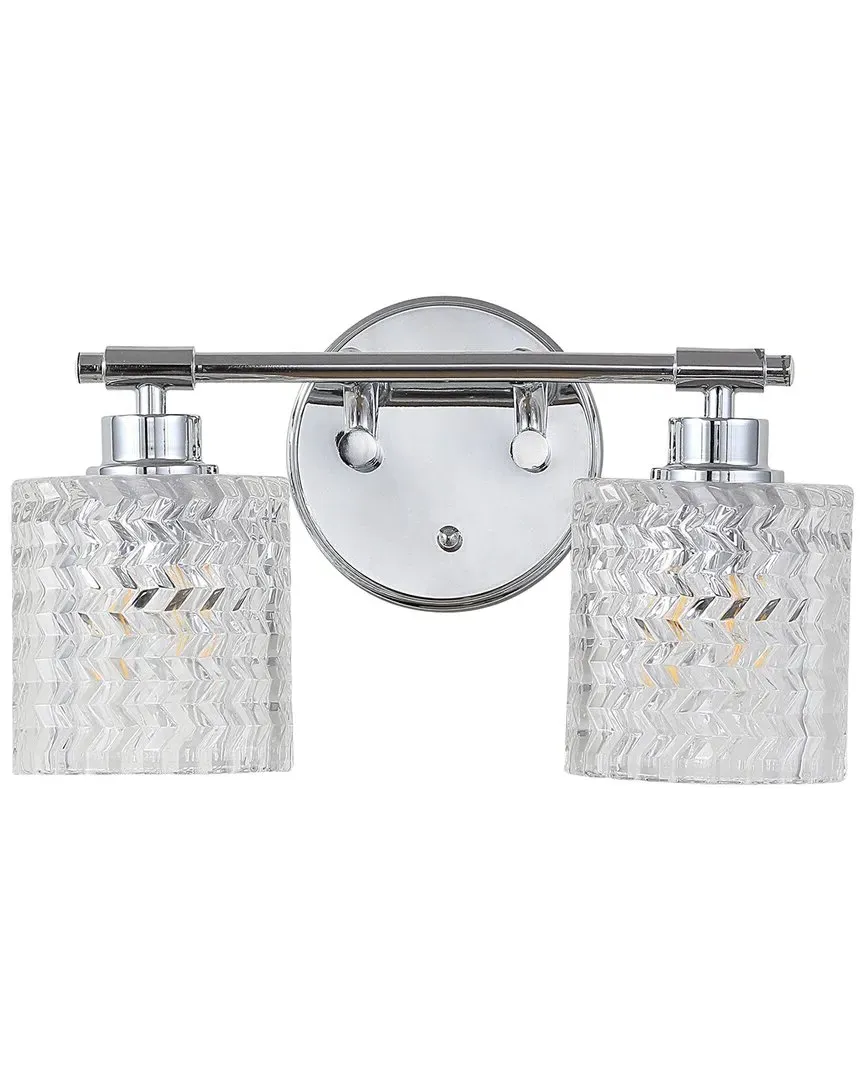 Spaulding 2 Light Vanity Light with Chevron Pattern - Chrome, Iron