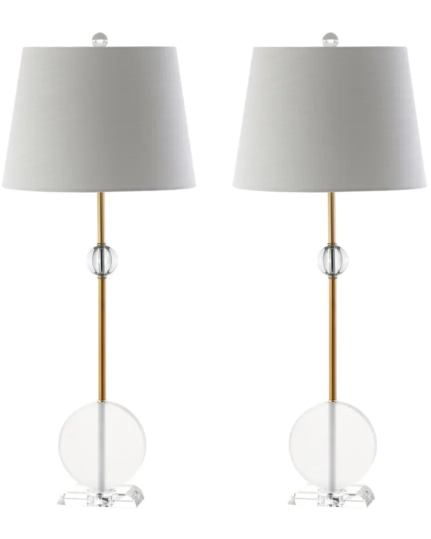 Spencer Set of 2 Table Lamps - Brass Gold, Crystal