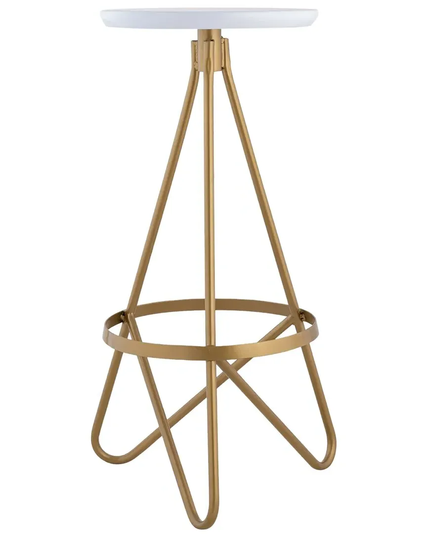 Spiroa Circular Bar Stool - White, Metal