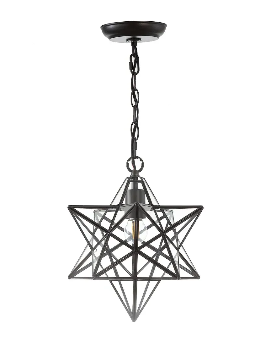Stella 13in Moravian Star Metal Glass LED Pendant - Bronze image